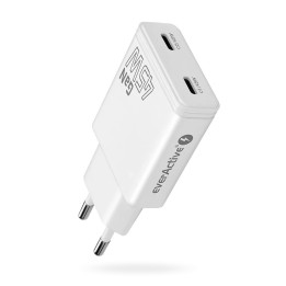 Caricabatterie GaN 2x USB-C Quick Charge 3.0 45W PD bianco