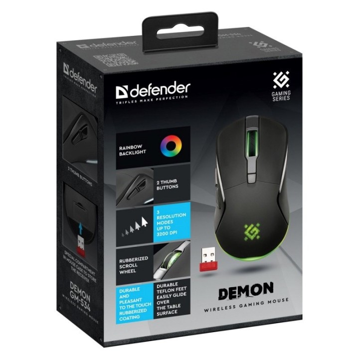 MOUSE WIRELESS DEFENDER DEMON GM-534 RF 3200DPI 6P