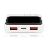 Powerbank 10 000mAh 2x USB 1x USB-C 22 5W QC4+ LCD schermo bianco