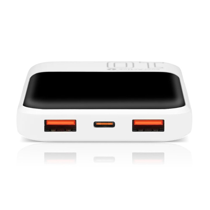 Powerbank 10 000mAh 2x USB 1x USB-C 22 5W QC4+ LCD schermo bianco