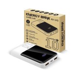 Powerbank 10 000mAh 2x USB 1x USB-C 22 5W QC4+ LCD schermo bianco