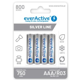 Batterie ricaricabili everActive Ni-MH R03 AAA 800 mAh Silver Line