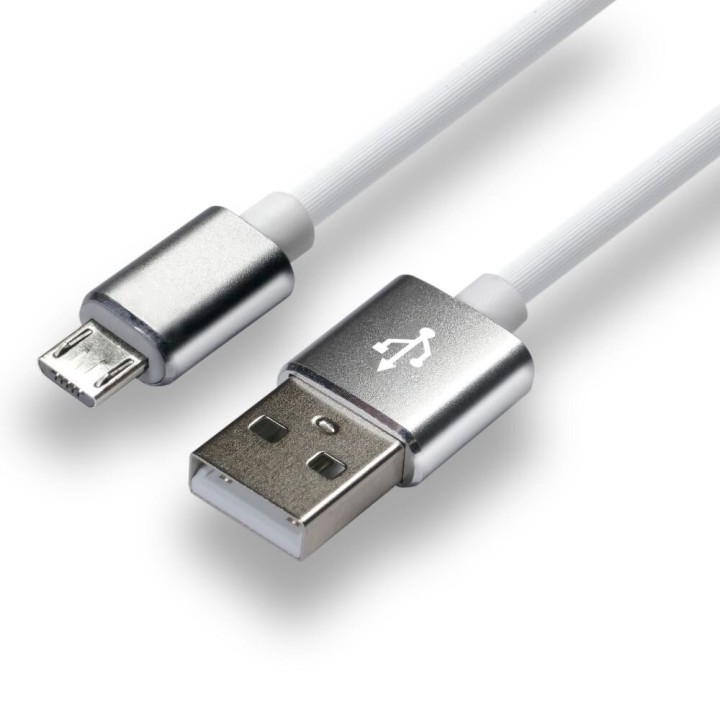 everActive Cavo USB 1m - Silicone bianco ricarica veloce 2 4A - CBS-1MW