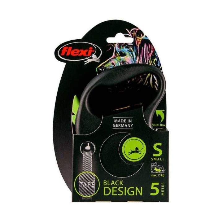 FLEXI Black Design S - guinzaglio retrattile - 5 m