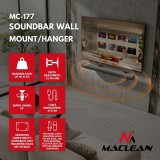 Maclean Supporto / staffa per soundbar a parete regolazione angolo +8°–8° carico massimo 10 kg in acciaio MC-177