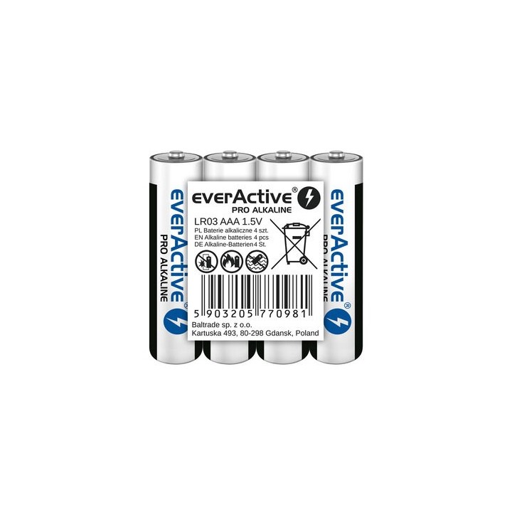 Batterie alcaline AAA / LR03 everActive Pro 4 pz