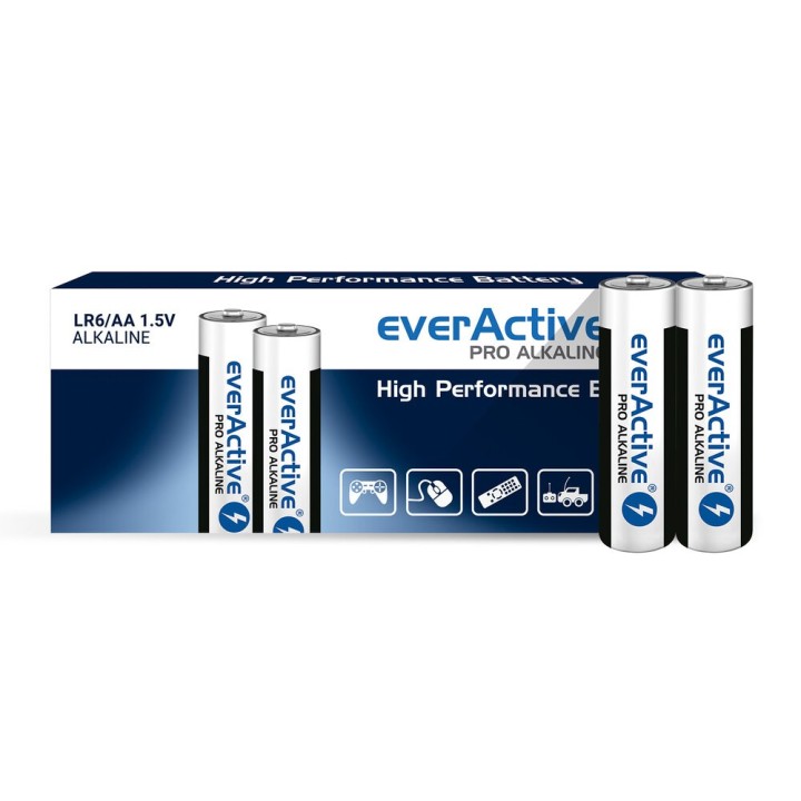 Batterie alcaline everActive Pro Alkaline LR6 AA - confezione in termoretraibile - 10 pezzi