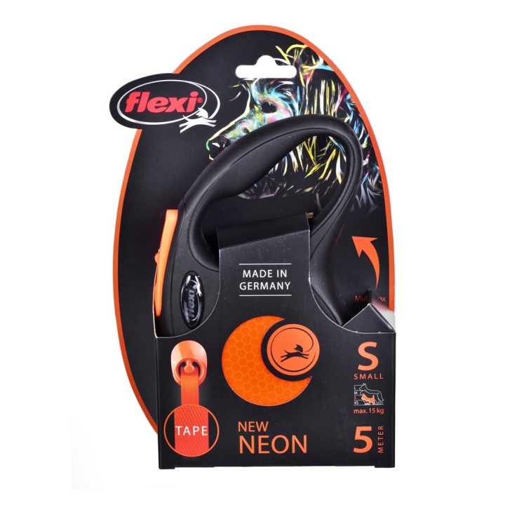 FLEXI New Neon S - guinzaglio retrattile - 5 m