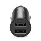 Caricabatterie auto 2 X USB 12W nero + cavo USB-C 1m