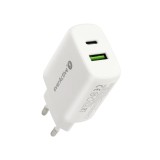 Caricabatterie 1 x USB Quick Charge 3.0 1 x USB-C PD PPS 25W bianco