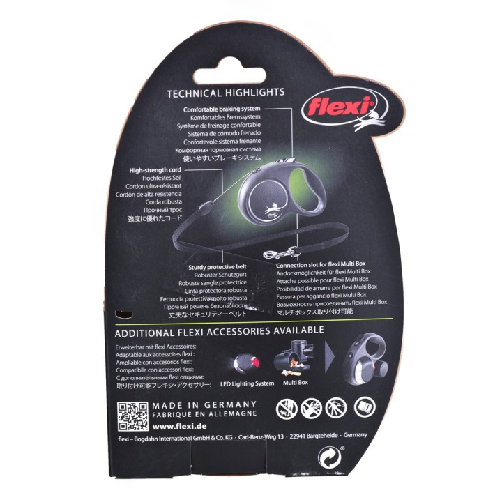 Flexi Black Design S 5 m guinzaglio retrattile per cani