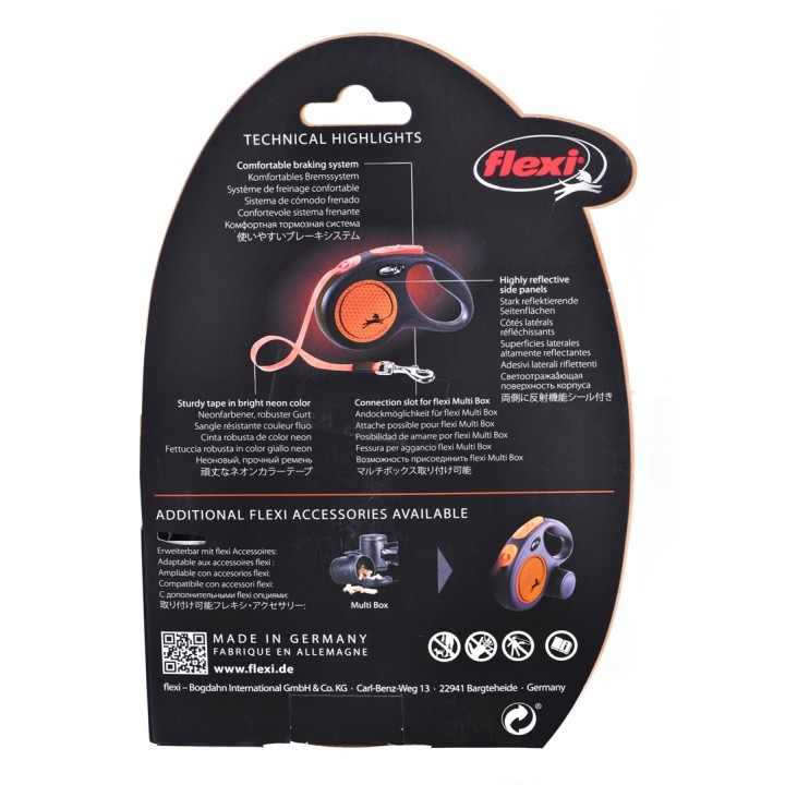 FLEXI Guinzaglio retrattile New Neon M - 5 m