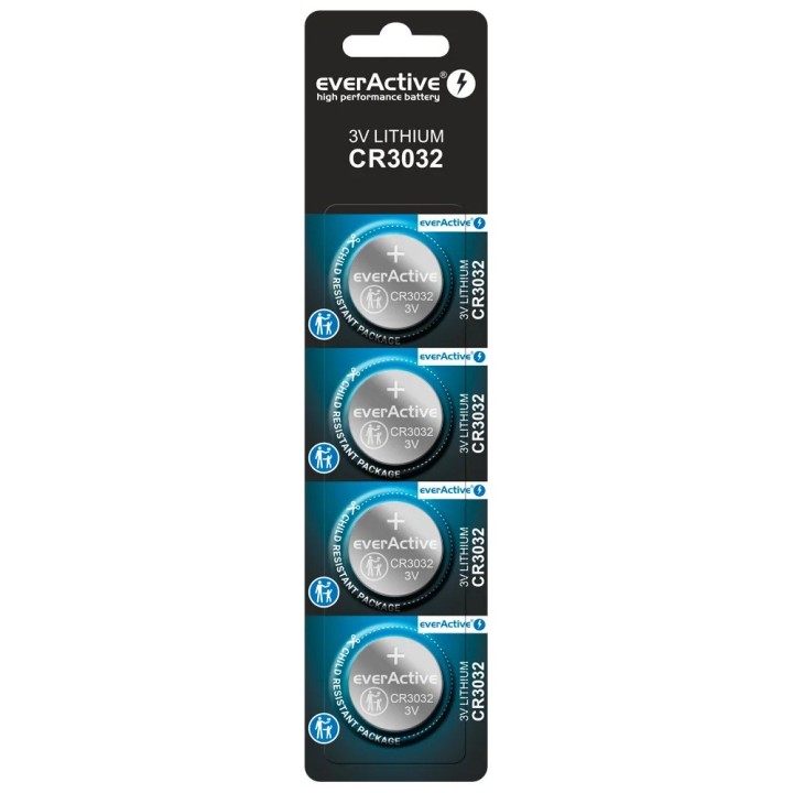Batteria al litio mini everActive CR3032 - blister 4 pz.