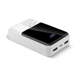 Powerbank 20 000mAh 2x USB 1x USB-C 22 5W QC4+ LCD screen bianco