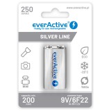 Batterie ricaricabili everActive Ni-MH 6F22 9V 250 mAh Silver Line