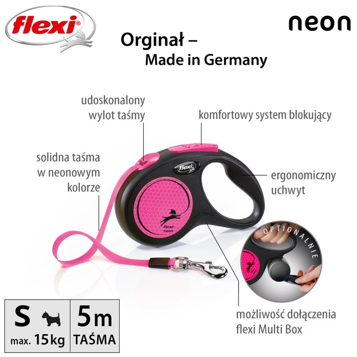 Flexi New Neon S 5 m guinzaglio retrattile per cani