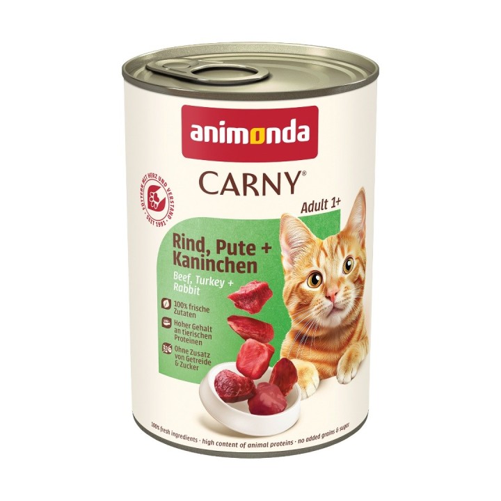 ANIMONDA Carny Adult Manzo tacchino coniglio - cibo umido per gatti - 400g