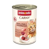 ANIMONDA Carny Adult Pollo tacchino cuori di anatra - cibo umido per gatti - 400g