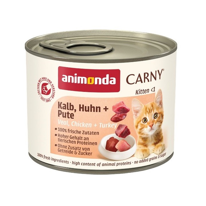 ANIMONDA Carny Kitten Vitello pollo tacchino - cibo umido per gatti - 200g