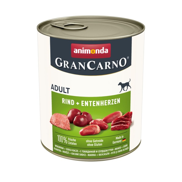 ANIMONDA GranCarno Adult Manzo e cuori di anatra - cibo umido per cani - 400g