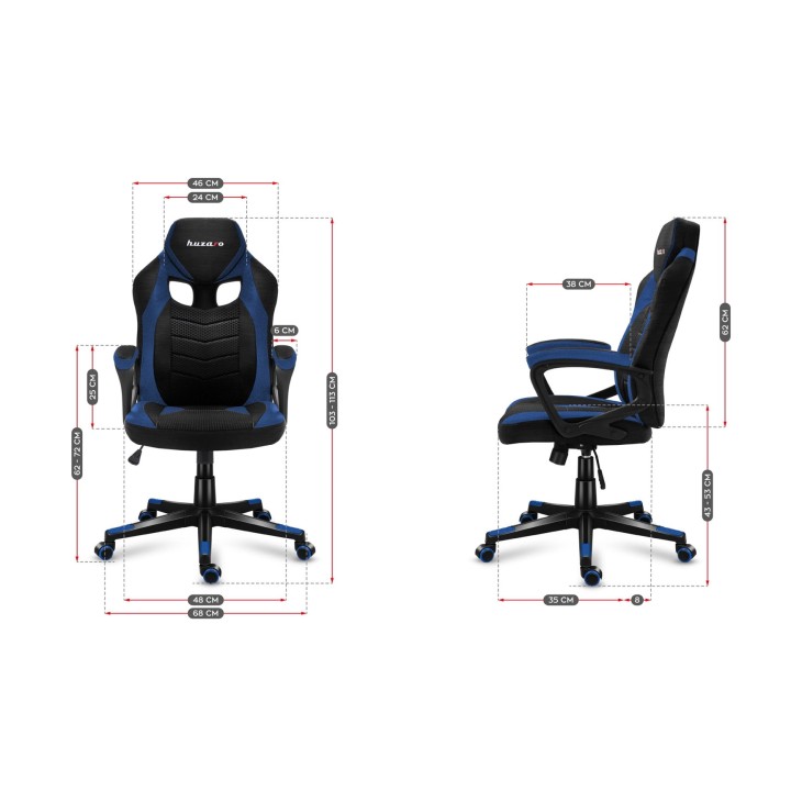 Huzaro FORCE 2.5 Poltrona gaming blu MESH Seduta in rete Nero Blu