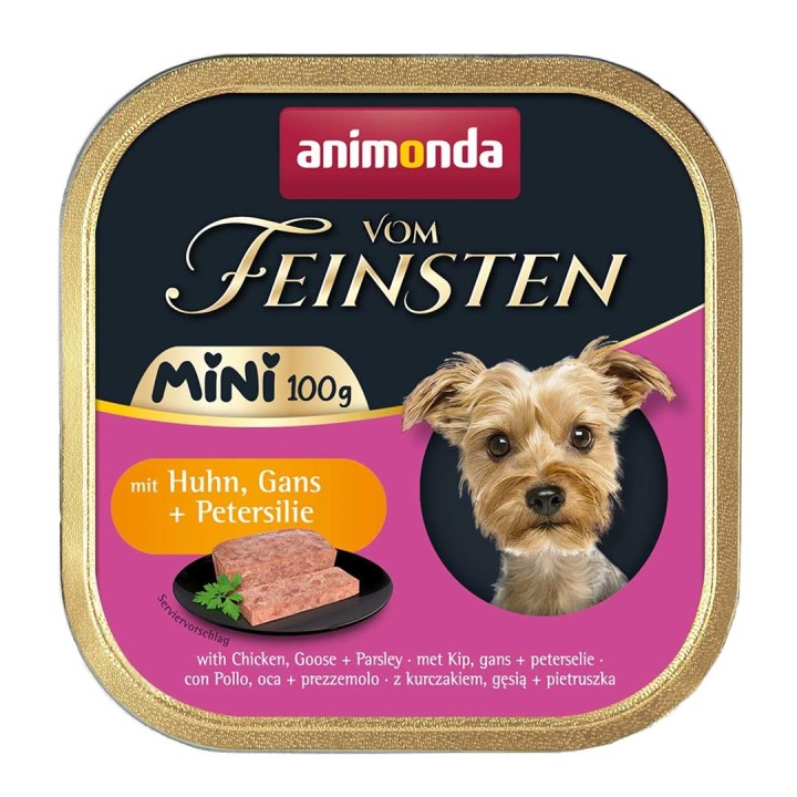 ANIMONDA Vom Feinsten Adult Mini pollo oca e prezzemolo - cibo umido per cani - 100g