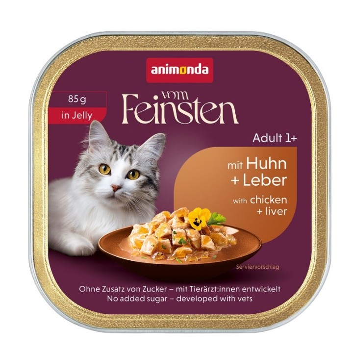 ANIMONDA Vom Feinsten Adult in Gelatina Pollo e fegato - cibo umido per gatti - 85g