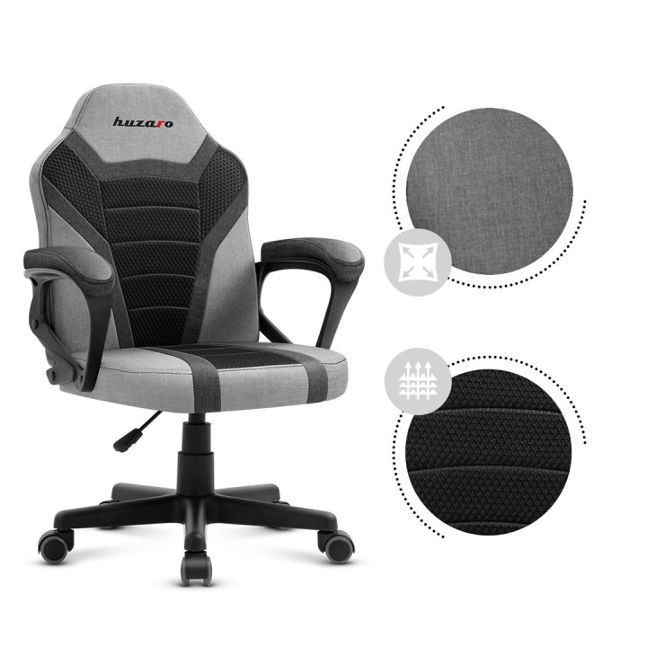 Sedia gaming per bambini Huzaro HZ-Ranger 1.0 Grigia Rete grigio e nero
