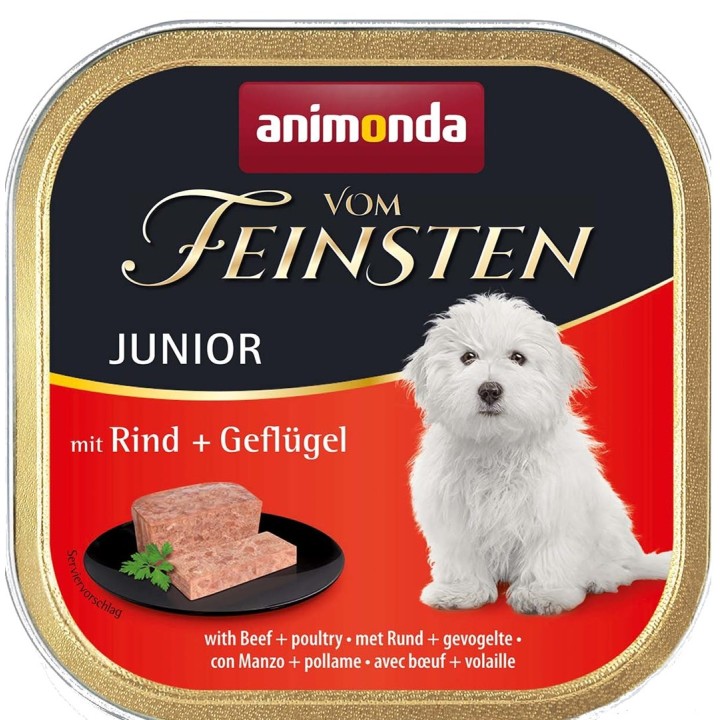 ANIMONDA Vom Feinsten Junior Manzo con pollame - cibo umido per cani - 150g