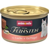 ANIMONDA Vom Feinsten Mousse salmone e pollame - cibo umido per gatti - 85g