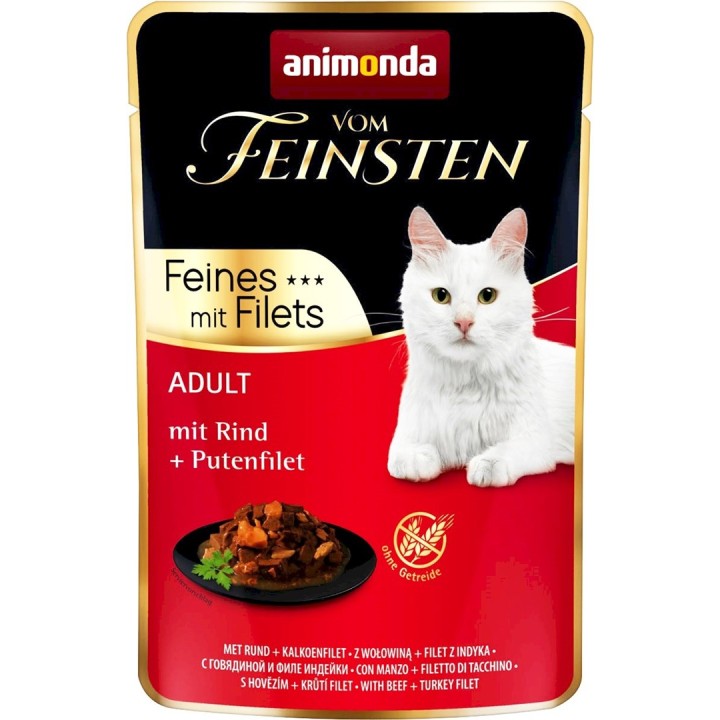 ANIMONDA vom Feinsten filetto di manzo tacchino - cibo umido per gatti - 85 g