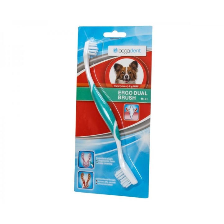 BOGAR Bogadent® Ergo dual brush Mini - spazzolino da denti bifacciale per cani