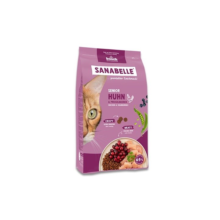 BOSCH Sanabelle Life Senior pollo e mirtilli rossi - cibo secco per gatti - 8kg