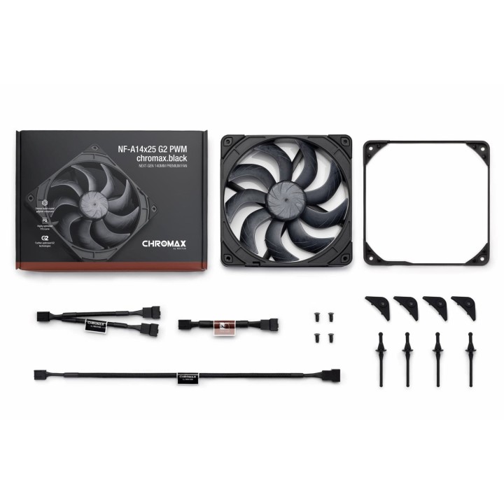 NF-A14x25 G2 PWM chromax.black - ventola di nuova generazione 140mm (nera)