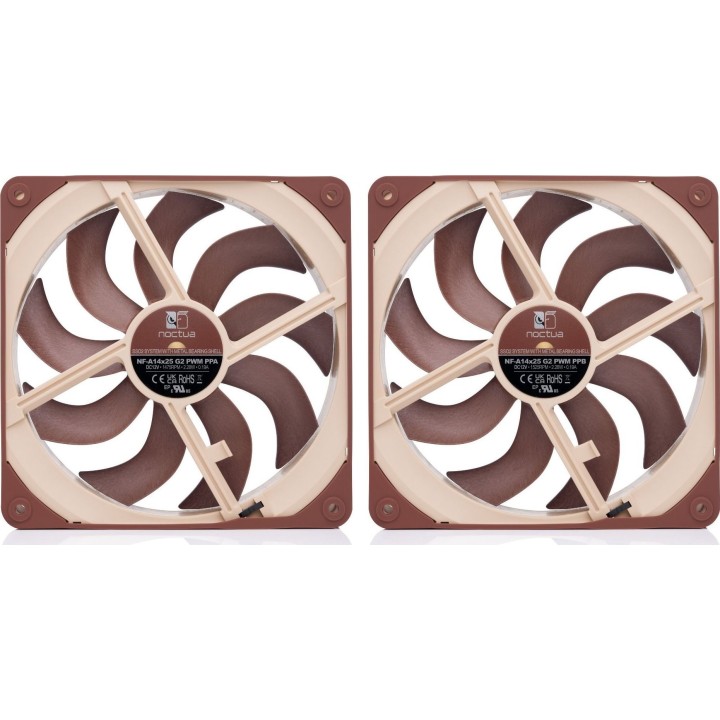 Noctua 140mm NF-A14x25 G2 PWM Sx2 PP - set doppia ventola