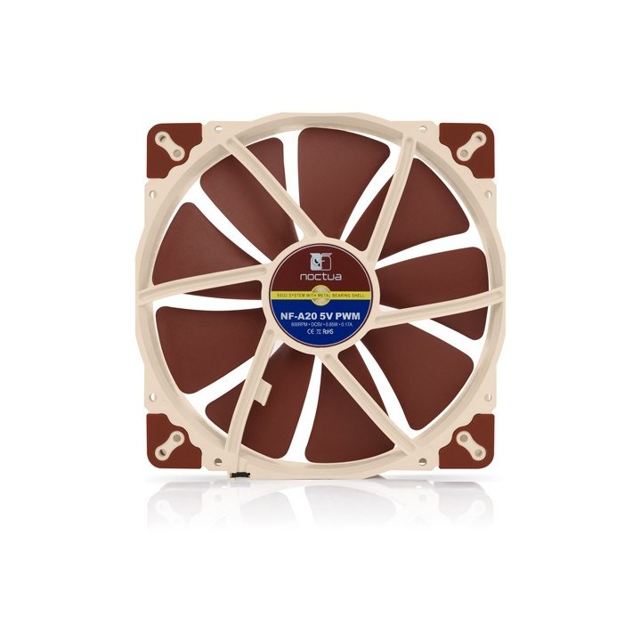 Noctua NF A20 5V PWM Ventola case per PC 20 cm beige rosso