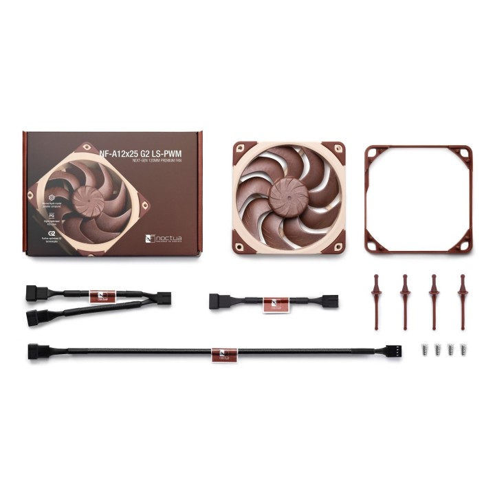 Noctua NF-A12X25 G2 LS-PWM Sistema di raffreddamento case per PC Ventola case per PC 12 cm beige 1 pc(s)