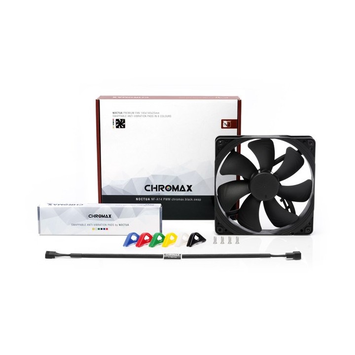 Noctua NF-A14 PWM chromax.black.swap Ventola case per PC 14 cm