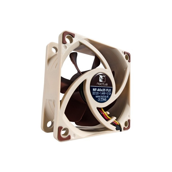 Noctua NF-A6X25 FLX Sistema di raffreddamento per computer Ventola per case 6 cm marrone