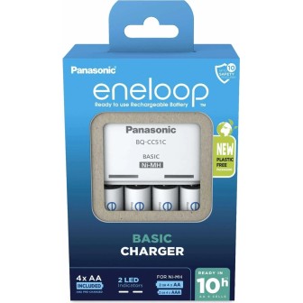 Caricabatterie PANASONIC Eneloop Basic BQ-CC51 + 4x AA 2000 mAh (K-KJ51MCD40E)