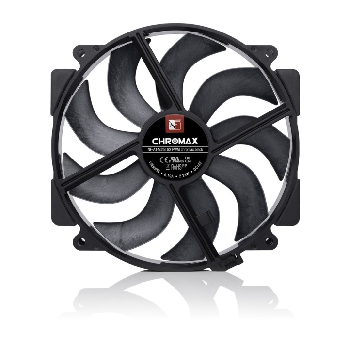 NF-A14x25r G2 PWM chromax.black - Next-gen ventola rotonda 140mm (nera)