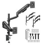 Ergo Office Supporto / staffa per 2 monitor a molla a gas 17 -32 1-10 kg nero opaco ER-692 B
