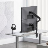 Ergo Office Supporto / staffa per 2 monitor a molla a gas 17 -32 1-10 kg nero opaco ER-692 B