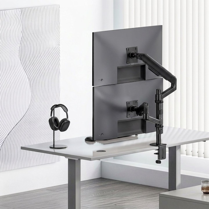 Ergo Office Supporto / staffa per 2 monitor a molla a gas 17 -32 1-10 kg nero opaco ER-692 B