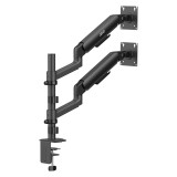 Ergo Office Supporto / staffa per 2 monitor a molla a gas 17 -32 1-10 kg nero opaco ER-692 B