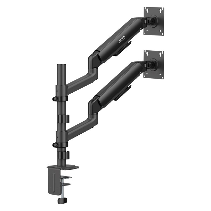 Ergo Office Supporto / staffa per 2 monitor a molla a gas 17 -32 1-10 kg nero opaco ER-692 B
