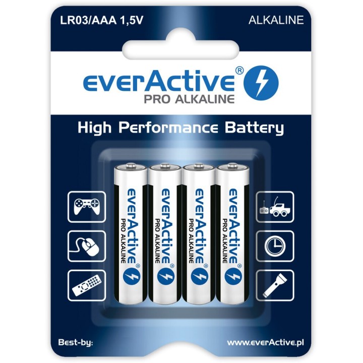 Batterie alcaline AAA / LR03 everActive Pro - 4 pezzi (blister)