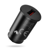 Caricabatterie auto 1 X USB QC3.0 18W nero + cavo USB-C 1m