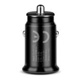 Caricabatterie auto 1 X USB QC3.0 18W nero + cavo USB-C 1m