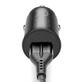 Caricabatterie auto 1 X USB QC3.0 18W nero + cavo USB-C 1m